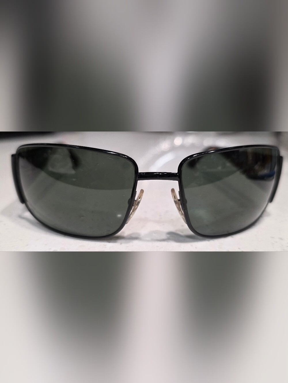 Persol RARE (2306S 522/31) Black Metal Frame Sunglasses with Blk Lenses Ex Con